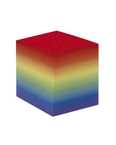 Bloc-Cube couleur Arc en ciel format 9x9x8cm