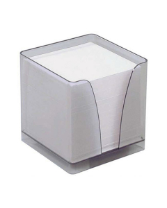 Bloc-Cube plastique fumé papier blanc format 9x9cm