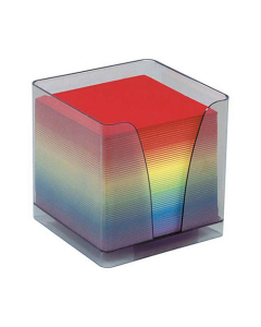 Bloc-Cube transparent papier couleur format 9x9cm