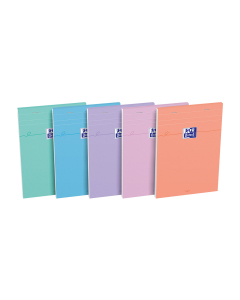 Bloc Oxford Smart agrafé A5 - 160 pages - Quadrillé 5 x 5 mm - Coloris pastel assortis