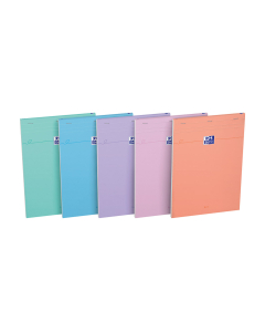 Bloc Oxford Smart agrafé A4 - 160 pages - Quadrillé 5 x 5 mm - Coloris pastel assortis