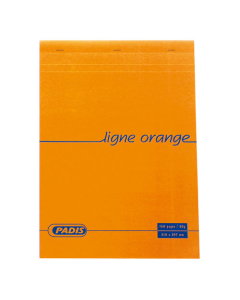 Bloc-note orange 21x29,7cm quadrillé 5x5 (petits carreaux) 80g