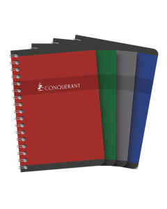 Carnet spirale 10 x 14 cm CONQUÉRANT® 7 - Quadrillé 5 x 5 coloris assortis