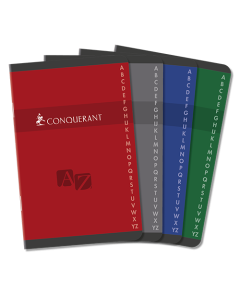 Carnet répertoire piqué  9 x 14 cm CONQUÉRANT® 7 - Quadrillé 5 x 5 coloris assortis