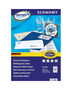 Boîte de 6500 étiquettes multi-usages (jet d'encre, laser, copieur) coins droits 38,1x21,2mm
