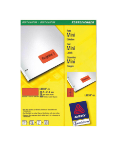 Boîte de 960 étiquettes multi-usages (jet d'encre, laser) 45,7 x 21,2 mm rouge