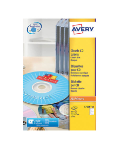 Boîte de 50 étiquettes pour imprimantes laser CD-DVD diamètre 117mm