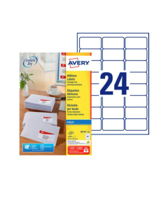 2400 étiquettes adresse - 33,9 x 63,5 mm - Blanc - Jet d'encre