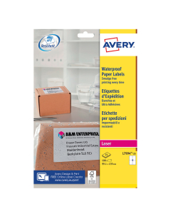100 étiquettes étanches ultra-adhésives - 99,1 x 139 mm - Blanc - Laser