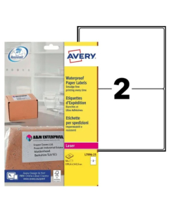 50 étiquettes étanches ultra-adhésives - 199,6 x 143,5 mm - Blanc - Laser