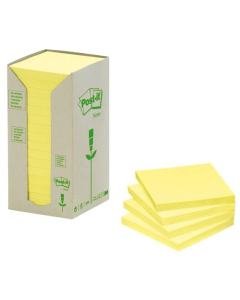 Tour de notes Post-it 16 blocs de papier 100% recyclé 76x76mm jaune