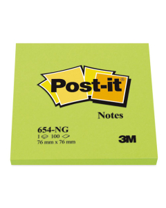 Bloc de notes repositionnables Post-it Néon 76x 76mm 100 feuilles vert