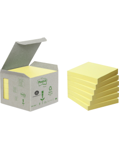 6 recharges Z-notes recyclées - 76 x 76 mm - Jaune