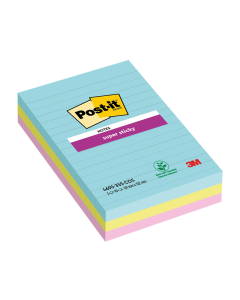 3 blocs - Super sticky lignés 102 x 152 mm - Collection cosmic