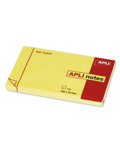 Bloc de notes repositionnables Apli 76x127mm 100 feuilles jaune