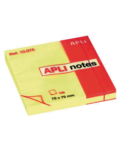 Bloc de notes repositionnables Apli 76x76mm 100 feuilles jaune