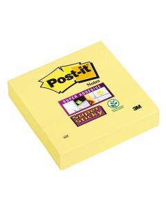 Bloc de notes repositionnables Post-it Super Sticky 76x76mm 90 feuilles jaune