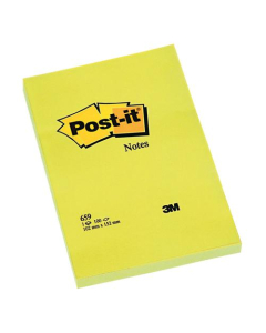 Bloc de notes repositionnables Post-it 102x152mm 100 feuilles jaune