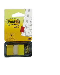Boîte distributrice de 50 notes repositionnables Index Post-it jaune