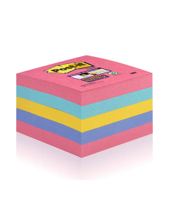 Cube Post-it® Super Sticky 76x76 440F Coloris assortis