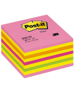 Bloc-cube de notes repositionnables Post-it Lollipop rose 5 couleurs
