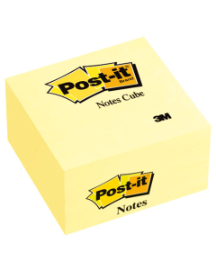 Bloc-cube de notes repositionnables 76x76mm jaune canari