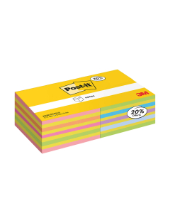 Cube de notes Post-it® - 76 mm x 76 mm - Coloris assortis