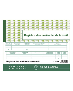 Piqûre 24x32cm - Registre des accidents du travail - 20 pages