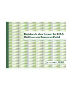 Piqûre 24x32cm - Registre de sécurité pour les établissement recevant du public (ERP) - 32 pages