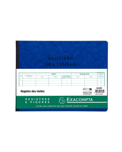 Registre des visites - 25 lignes - 80 pages - 25 x 32 cm - Couleurs assorties