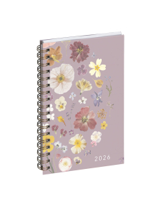 Agenda EUROTIME 16S  9x16 cm. 12 mois. Couverture Chemin des marettes  rose