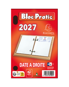 Bloc Ephéméride - Date à droite - RDV à gauche