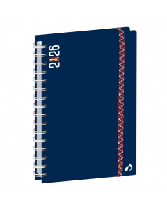 Agenda Day 2 Day Recyclé S - Journalier - Multilingue - Respire - Bleu - 12 mois de janvier à décembre - 21x29,7 cm