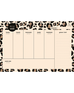 Bloc HEBDO PLANNER 26,5X18 cm. NM mois. Couverture Roar léopard