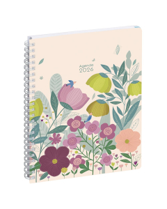Agenda  EASYTIME 21 S 15x21 cm. 12 mois. Couverture Mini labo Ivoire