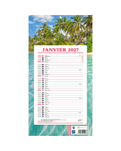 Calendrier avec Feuillets Mensuels - 19 x 36 cm - Exotique