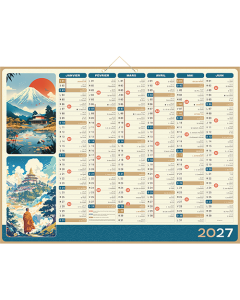 Calendrier Zen Illustré Annuel - 40.5 x 55 cm