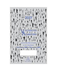 Planning - Vacances/Absences - Décembre à Décembre - 20 x 29,7 cm