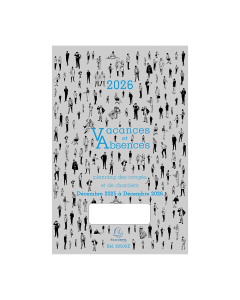 Planning - Vacances/Absences - Décembre à Décembre - 20 x 29,7 cm