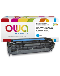 HP remanufacturé - Toner CC531A - Cyan - 2 800 pages