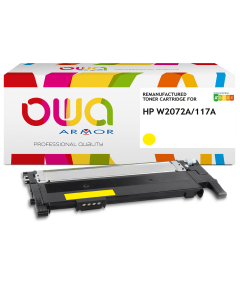 HP remanufacturé - Toner W2072A - Jaune - 700 pages
