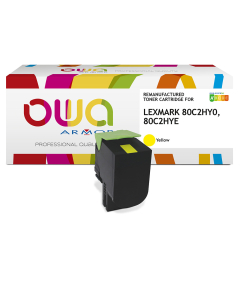 Lexmark remanufacturé - Toner 80C2HY0 - Jaune - 3 000 pages