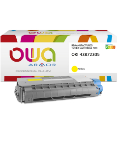 OKI remanufacturé - Toner 43872305 - Jaune - 2 000 pages