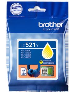 Cartouche d'encre -LC521J - Jaune - 500 pages