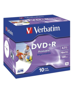 Paquet de 10 DVD+R Verbatim 4,7Gb 16x
