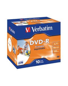 Paquet de 10 DVD-R Verbatim 4,7Gb 16x