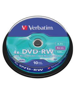 Spindle de 10 DVD-RW Verbatim 4,7Gb  4x