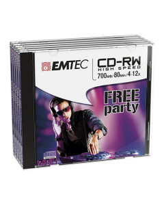 Pack de 5 CD-RW Emtec 700MB - 80MIN  4-12x