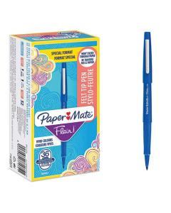 Boîte de 30+6 gratuits Feutres Paper Mate Flair® Original bleu