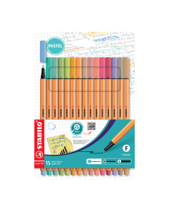 STABILO point 88 - 15 stylos-feutres fins coloris pastel